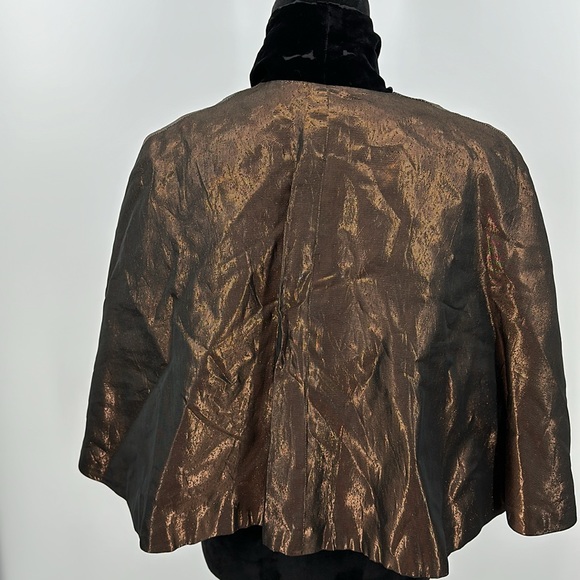 Vintage cape by Sosnik’s Winsont Salem copper with black velvet neck tie capelet - Picture 5 of 12